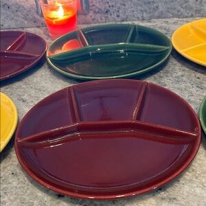 Set of 6 Vintage Steuler Keramik Fondue plates from the 1970’s.